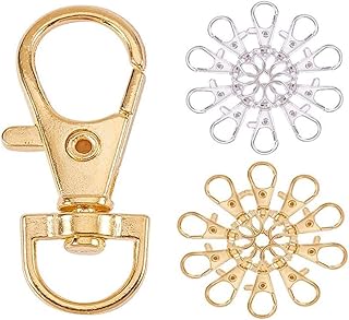 DIY Crafts Pack of 10 Pcs, KC Gold, Metal Lobster Claw Clasps Swivel Lanyards Trigger Snap Hooks Strap 35x13mm for Keychain, Key Rings, DIY (Pack of 10 Pcs, KC Gold)