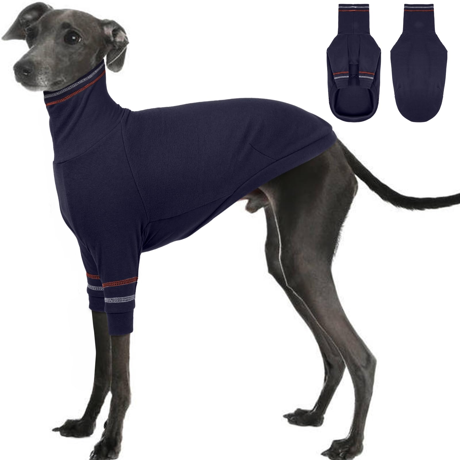OUOBOB Greyhound Dog Sweater, Italian Greyhound Coat for Medium Dogs, Whippet Pullover Turtleneck Stretchy Knit Sweatshirt, Greyhound Thermal Clothes