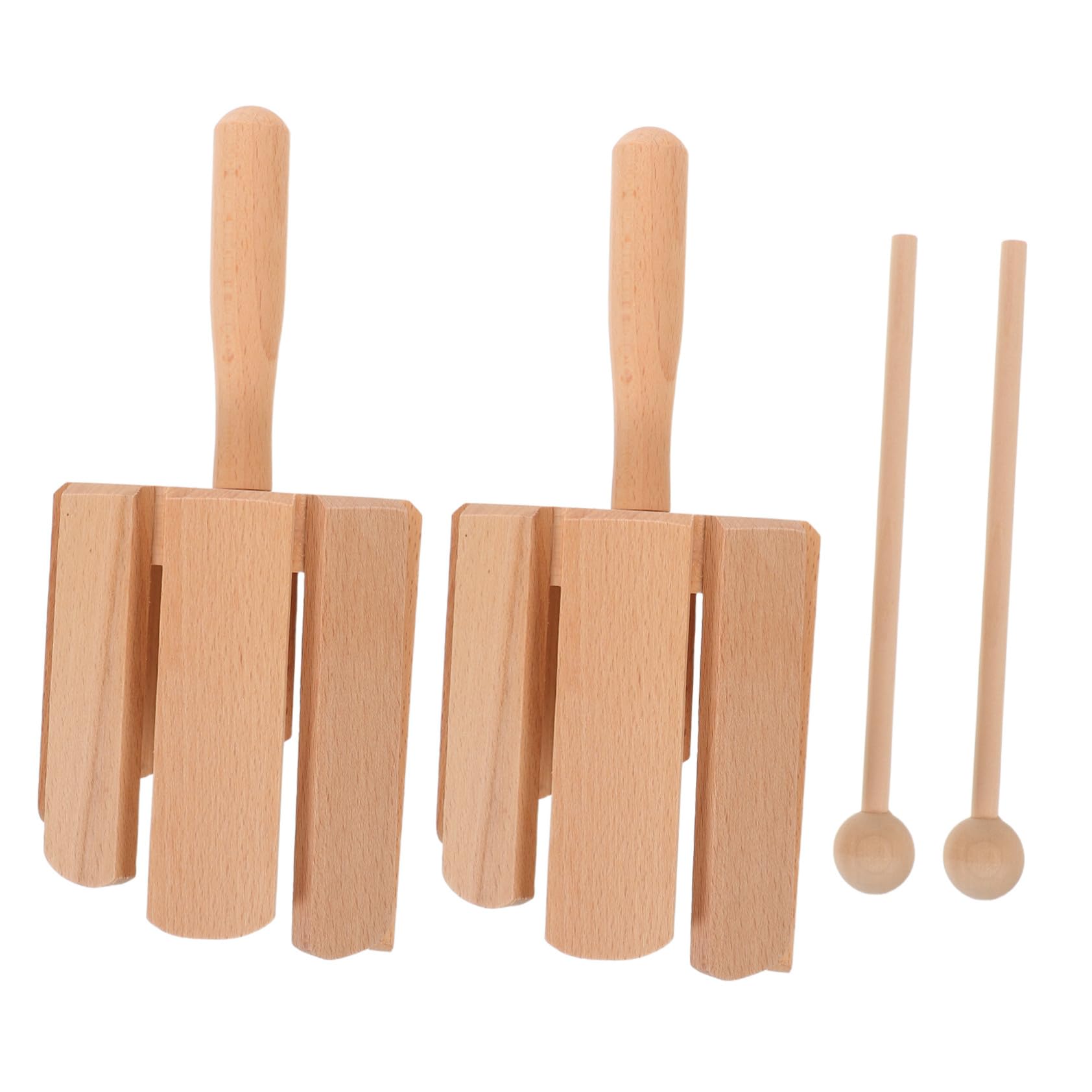Beaupretty 2 Piezas De Ritmo Musical - para Herramientas Orff Juguetes para Pequeños Instrumento De Aprendizaje De Educación Temprana Instrumentos De Percusión De Madera para