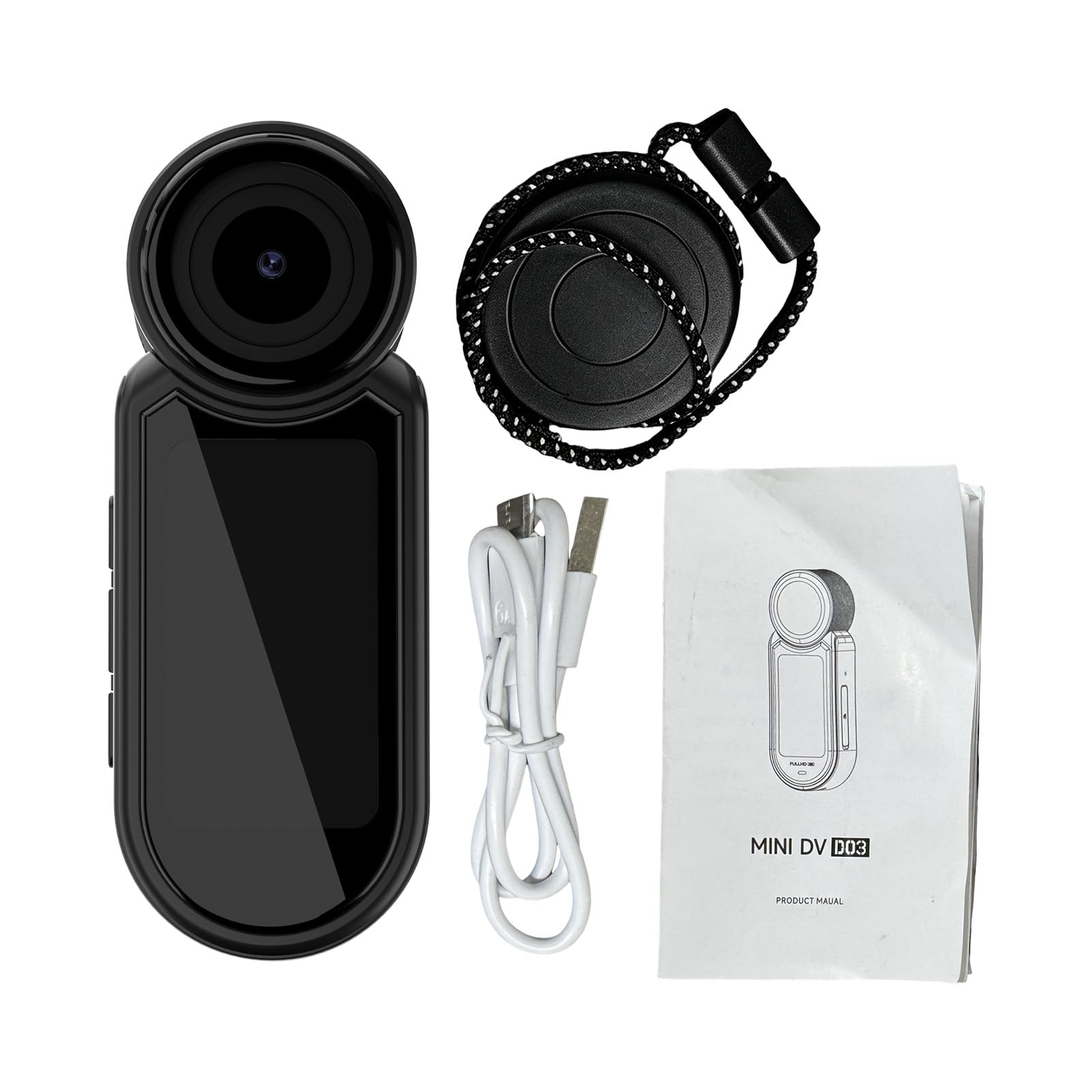 Domary Fotocamera con Pollice Magnetico Mini Action Cam Fotocamera (Nera)