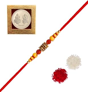 Rakhi/Rakhi for Brother/Rudraksha Rakhi/Send rakhi to USA/Rakhi for Brother with Gift Set/Rakhi Bracelet/rakhi for brother and bhabhi/Rakhi Set