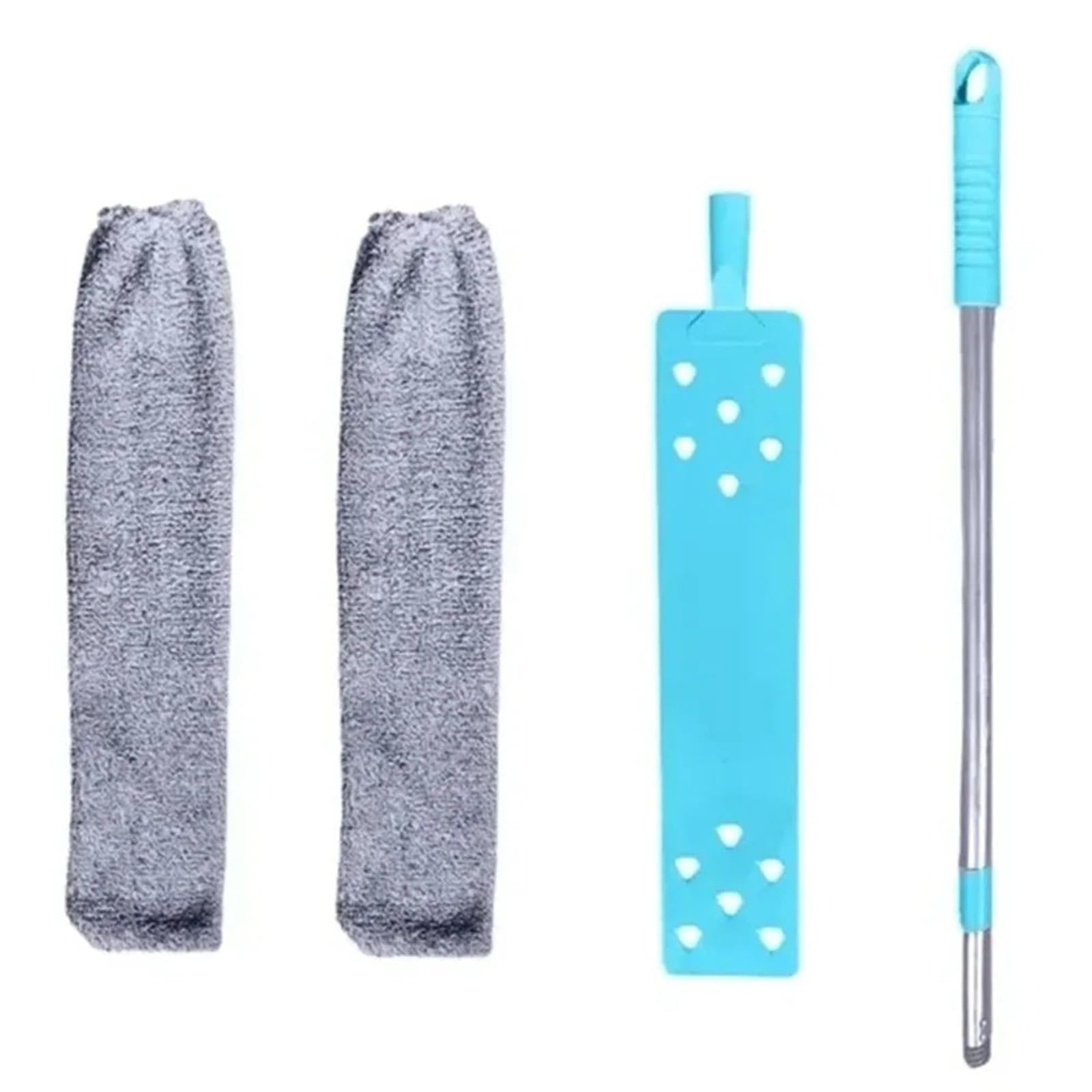 Cleaning Duster Long Handle Mop Telescopic Duster Cleaning Brush Bendable Head Extendable Pole Flat Flexible For Home Tool(Mop 1 Set With Cloth)
