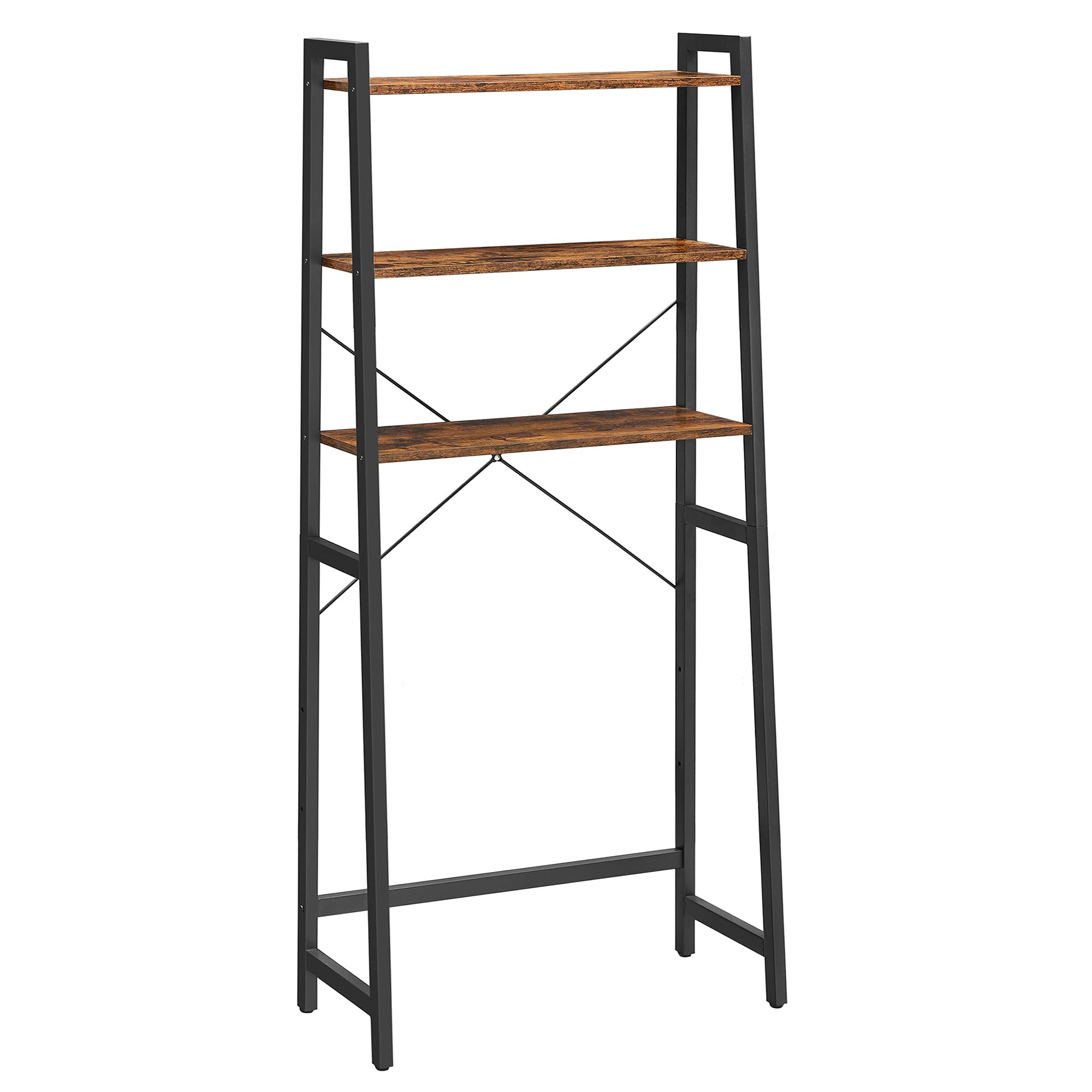 VASAGLE Toilet Storage, 3-Tier Bathroom Shelf, with Adjustable Bottom Stabilizer Bar, Space-Saving, 