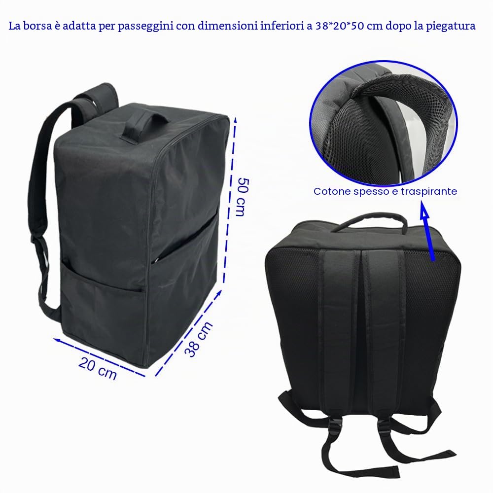 Accessori per passeggino Borsa da viaggio, zaino, custodia per passeggino compatibile con Cybex Libelle, gb Pockit+ All-city e gb Pockit+ All-Terraim