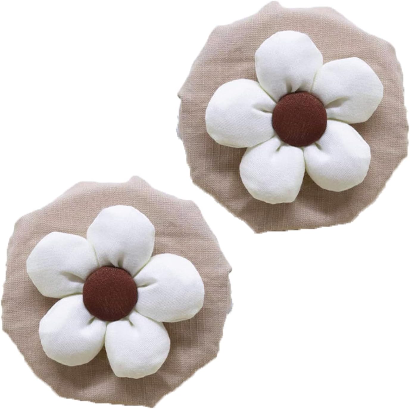 Round Door Knob Handle Covers - 2 PCS Wall Bumper Soft Stopper Protector Cloth Handle Cushion for Decorate Round Knob Washable Sponge Cloth (Khaki)