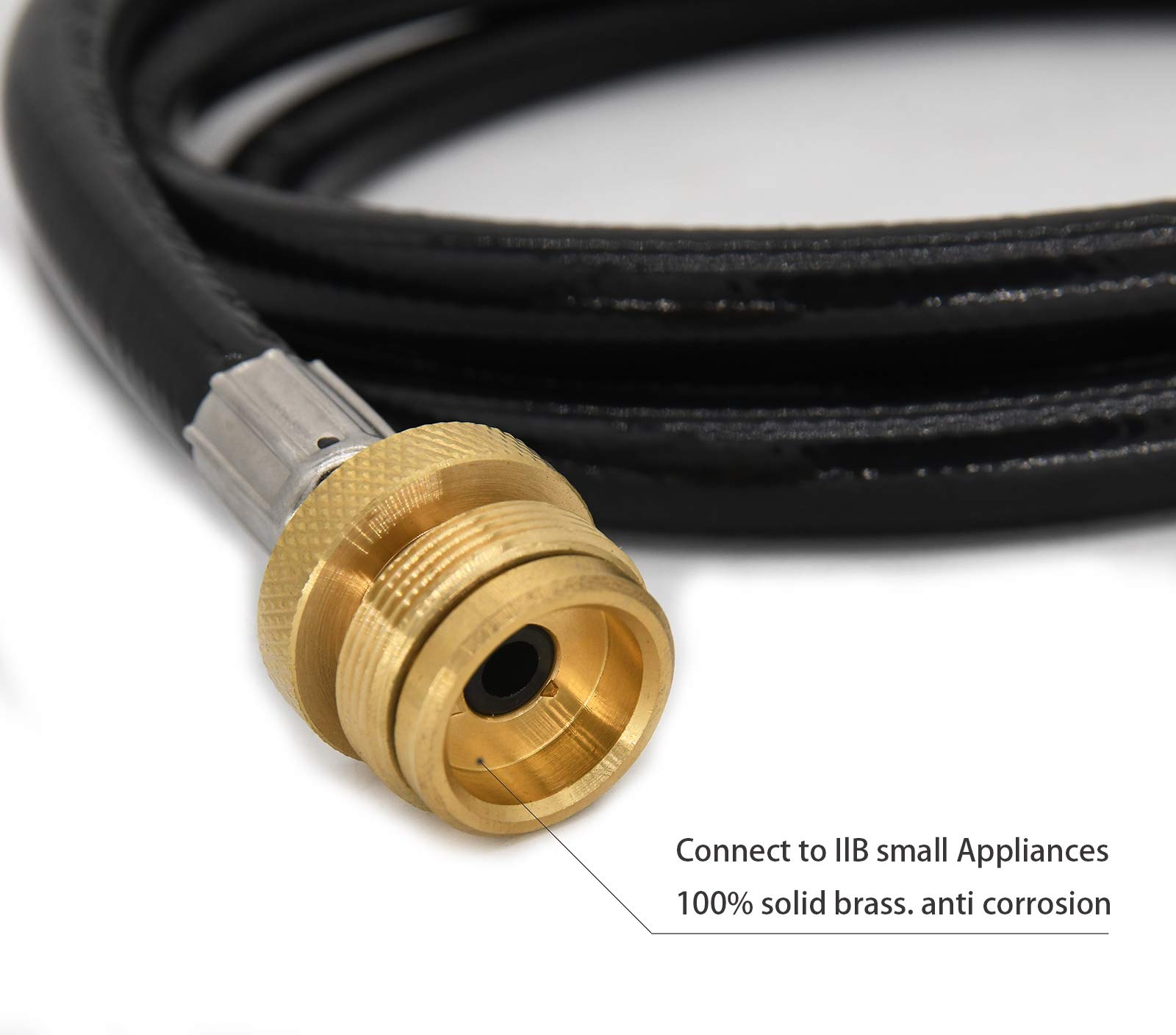 LEIMO KPARTS Wąż adaptera propanu o długości 6 m, od 0,5 kg do 9,1 kg, zamiennik do grilla gazowego Weber Q1200 Q1000, pasuje do zbiornika QCC1/Type1, podłącz do przenośnych urządzeń o wadze 0,5 kg do