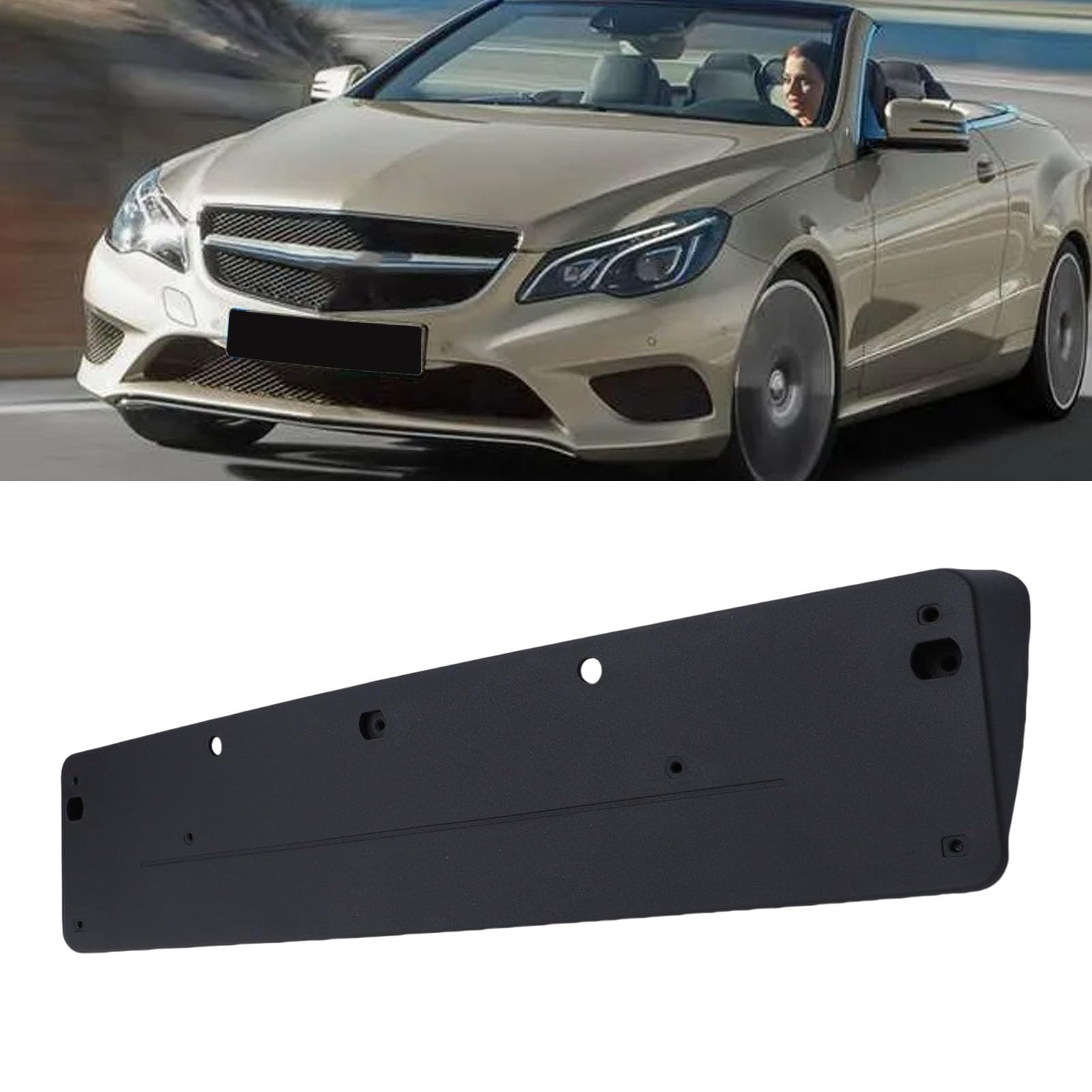 Yctze Wspornik Tablicy Rejestracyjnej, Czarny Uchwyt Przedni ABS do Mercedesa Klasy E Cabriolet A207 Coupe C207 2010 2017, z Zamiennikiem OEM 2078851181 2078801444