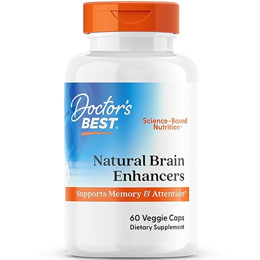Doctor's Best Natural Brain Enhancers, Non-GMO, Vegan, Gluten Free, 60 Veggie Caps