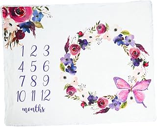 Totority Cobertor Marco Meninos Cobertor Babyboy Presentes Do Bebê Cobertor Roxo Cobertor Recém-Nascido Unissex Bebê Recém-Nascido Cobertor Mensal Cobertor Fotográfico Recém-Nascido