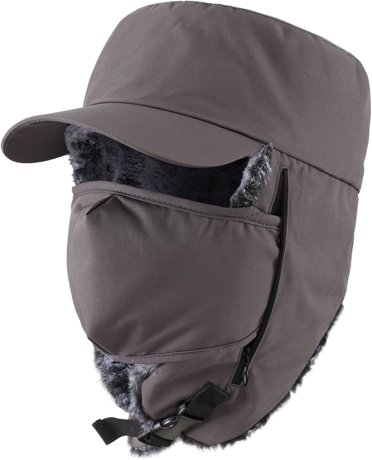 LLmoway Trapper Hat Warm Faux Fur Winter Cap with Ear Flaps Windproof Waterproof Snow Ski Hats for Men Women Cold Weather