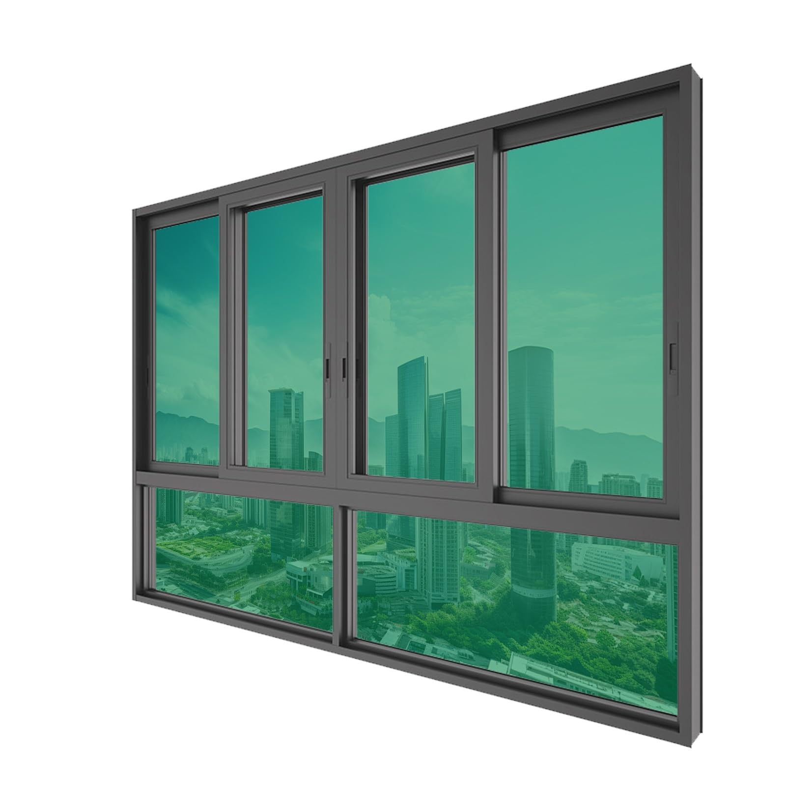 Mirror Window Film 80 x 100 cm Anti Glare Sun Blocker UV Heat Reflective Reflective Privacy Film for Glass Windows Opaque for House Office, Green