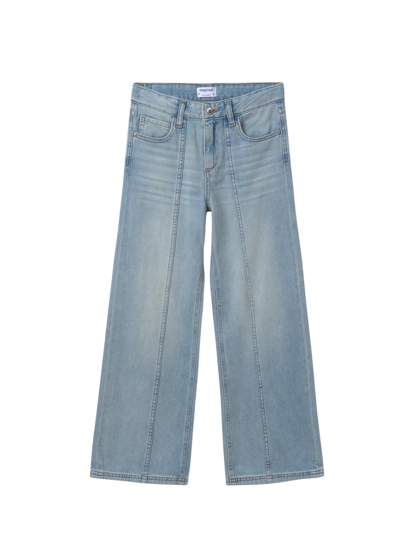 Mayoral Pantalone Lungo Jeans Wide Le per Bambine e Ragazze Chiaro 18 Anni (167-172cm)