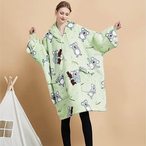 Miniatura 7 de Blanket Sweatshirt, Oversized Sherpa Hooded Sweatshirt, Wearable Blanket for Adult Kids Women Men, One Size Fits All