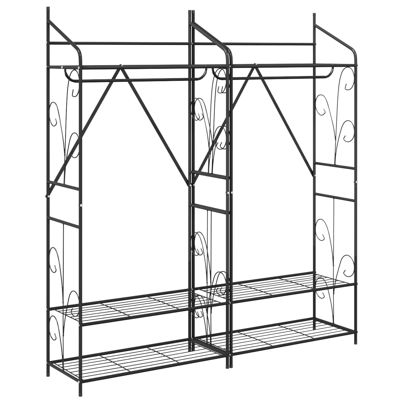 Otwarta metalowa szafka 2 sztuki 78x36x158 cm do sypialni
