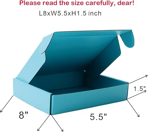 Miniatura 6 de Cajas de embalaje de envío azules kaxilu 20pcs Cajas de envío L8xW5.5xH1.5 pulgadas Embalaje adecuado para comercio electrónico