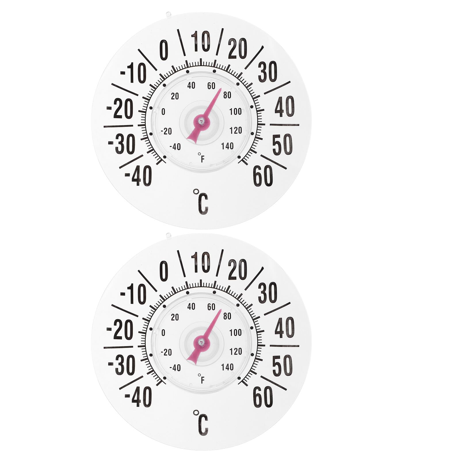 Termometro da Finestra a Ventosa per Interni ed Esterni, Analogico con Quadrante da 7", Alta Precisione per Camere e Uso Esterno, Set da 2 Pezzi per Giardino, Patio e