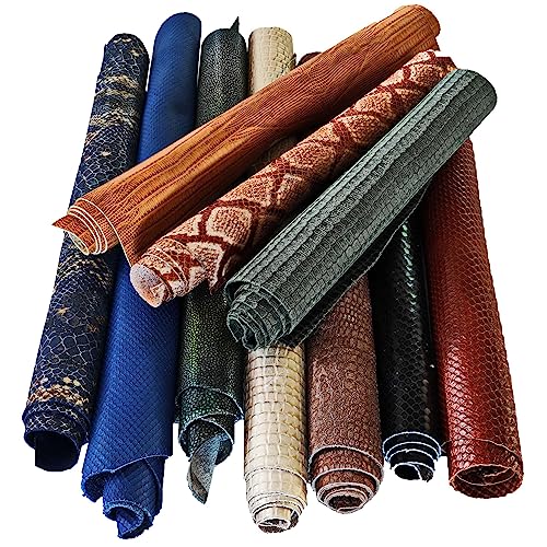 Chutes de cuir python et lézard LA GARZARARA pour couture et artisanat d'art