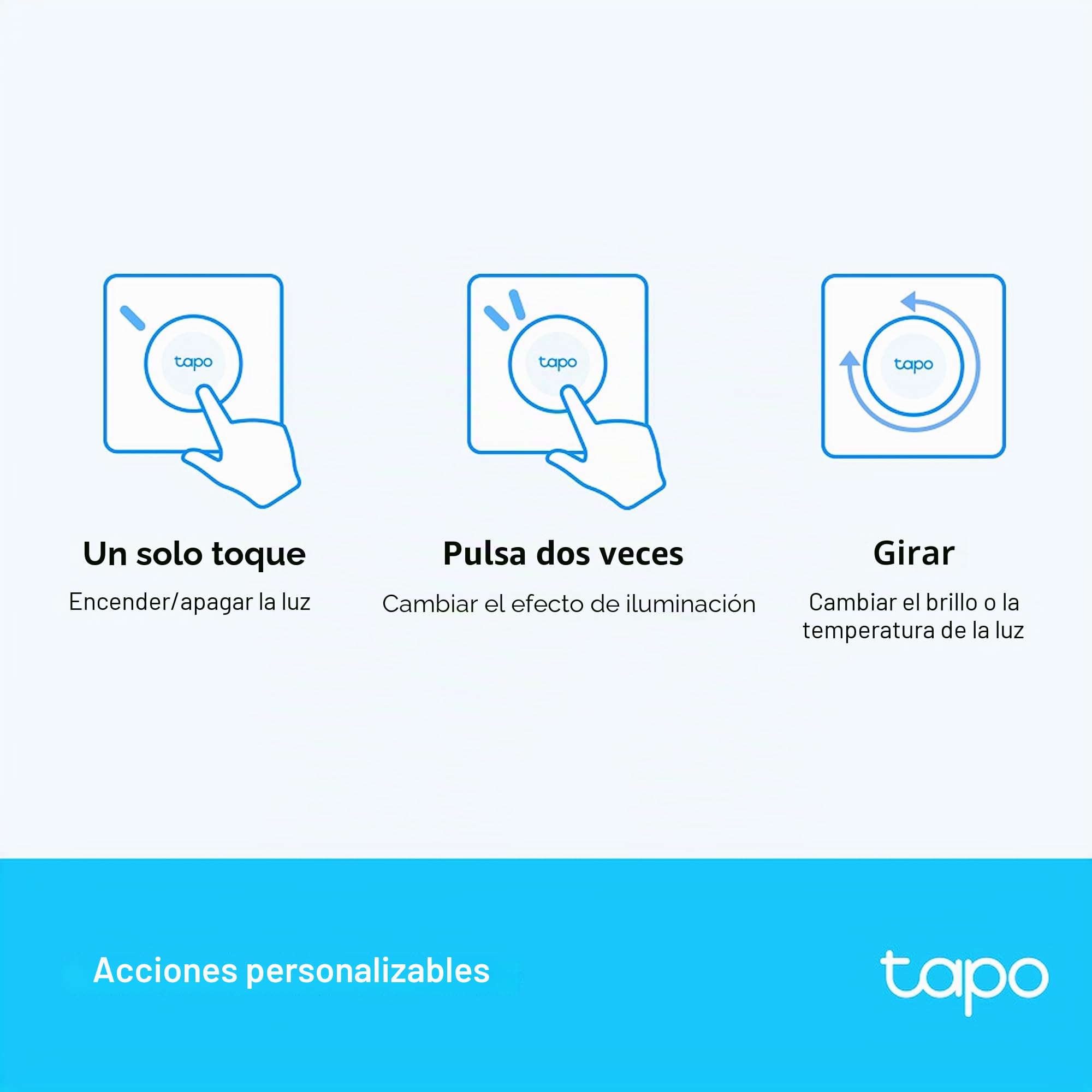 TP-Link Tapo S200D Interruptor Regulador Intensidad de Luz WiFi Inteligente, Control a Distancia, Pila de Larga Duración, Fácil Montaje, Requiere Hub