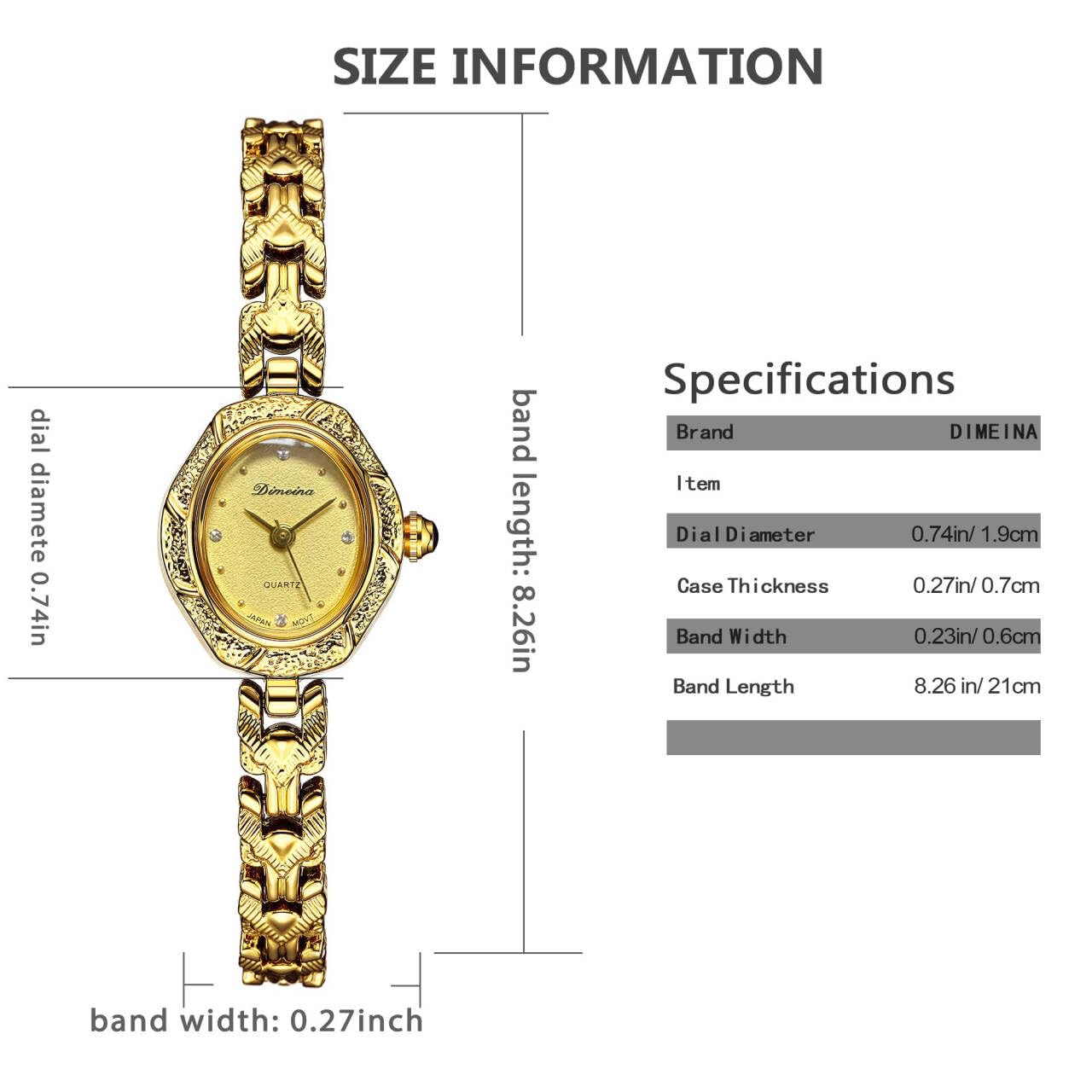 FORSINING Relojes de oro para mujer, vintage, relojes de pulsera de acero inoxidable, delicado y pequeño hexagonal para mujer, pulsera