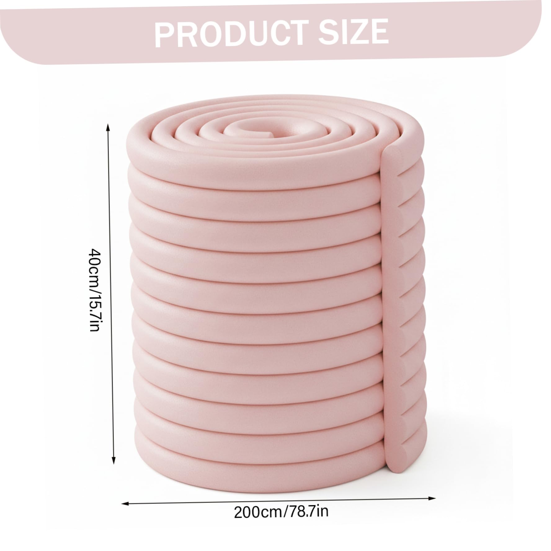 Babysichere Ecken und Kanten, 40, 6 x 200, 9 cm, kollisionssicherer Schaumstoff-Kantenschutz, verdicktes PVC, babysicherer Kantenschutz für Wand, Tisch, Schrank, Kamin, Stil 2