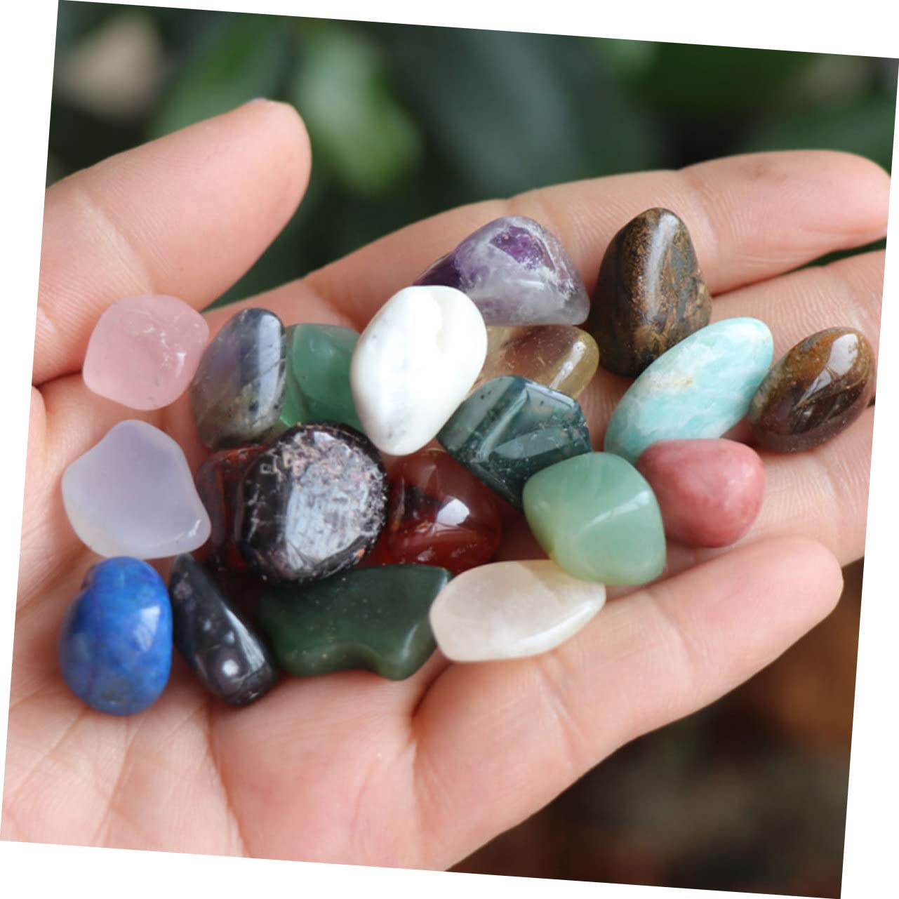 NOLITOY Quartz Tumbled Stones Set of 20 Natural Stones Sample Chips for Decor or Gem Education Present