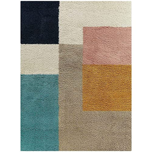 Image of Soft Modern Shag Area Rugs Fluffy Living Room Carpet Comfy Bedroom Home Decorate Floor Kids Playing Mat Size 8x11 Feet Color Multi Z