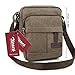 Zicac Men's Small Canvas Shoulder Bag Briefcase Messenger Bags Satchel (Coffee)