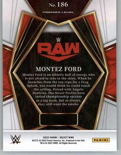 Miniatura 2 de 2022 Panini Select WWE #186 Montez Ford Premier Level Raw Wrestling Trading Card