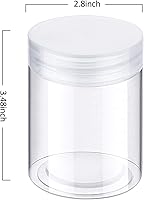 Vista 127 de 6 Pack 6oz Plastic Jars Containers with Lids Wide-mouth Refillable Leakproof Reusable Round Empty Jars for Travel Cosmetic Dry Food Spice Candy Clear