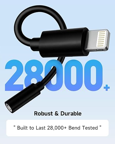 Miniatura 6 de Paquete de 1 adaptador Lightning a conector de auriculares de 0.138 in con certificación MFi de Apple para iPhone, adaptador auxiliar para iPhone