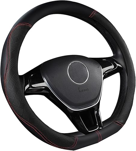 Funda para volante en forma de D, de cuero de microfibra, tipo D, transpirable, antideslizante, parte inferior plana, accesorios para mujeres y