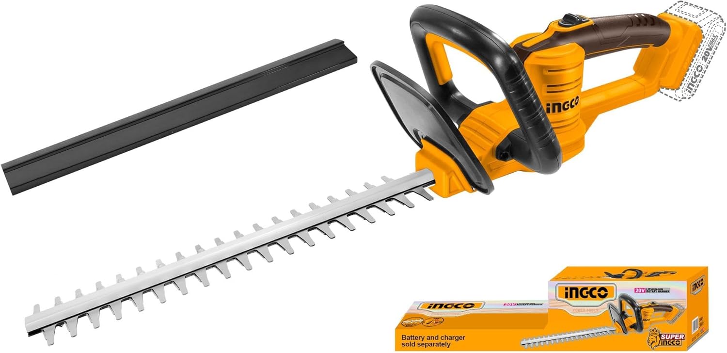 INGCO 20V Cordless Hedge Trimmer CHTLI20018 with blade guard