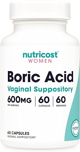 Nutricost Ácido bórico 600 mg, 60 cápsulas - Supositorio vaginal - Sin OMG - para mujeres