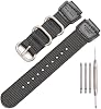 Nylon strap Compatible with Casio W735H AQS810 AEQ110BW AE1200WH W800HG A158WA heavy duty metal ring watch band 18mm replacement wirstband