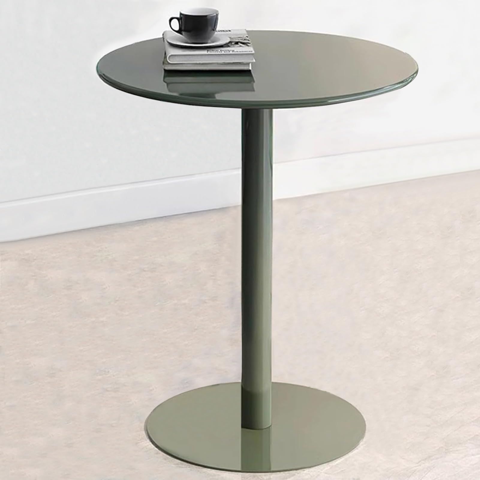 Table de bistrot d'extérieur en fer vert pour maison, cuisine, salle à manger, bar, comptoir de hauteur, table d'appoint avec motif cocktail pub, table d'appoint pour salon, 40 x 40 x 50 cm