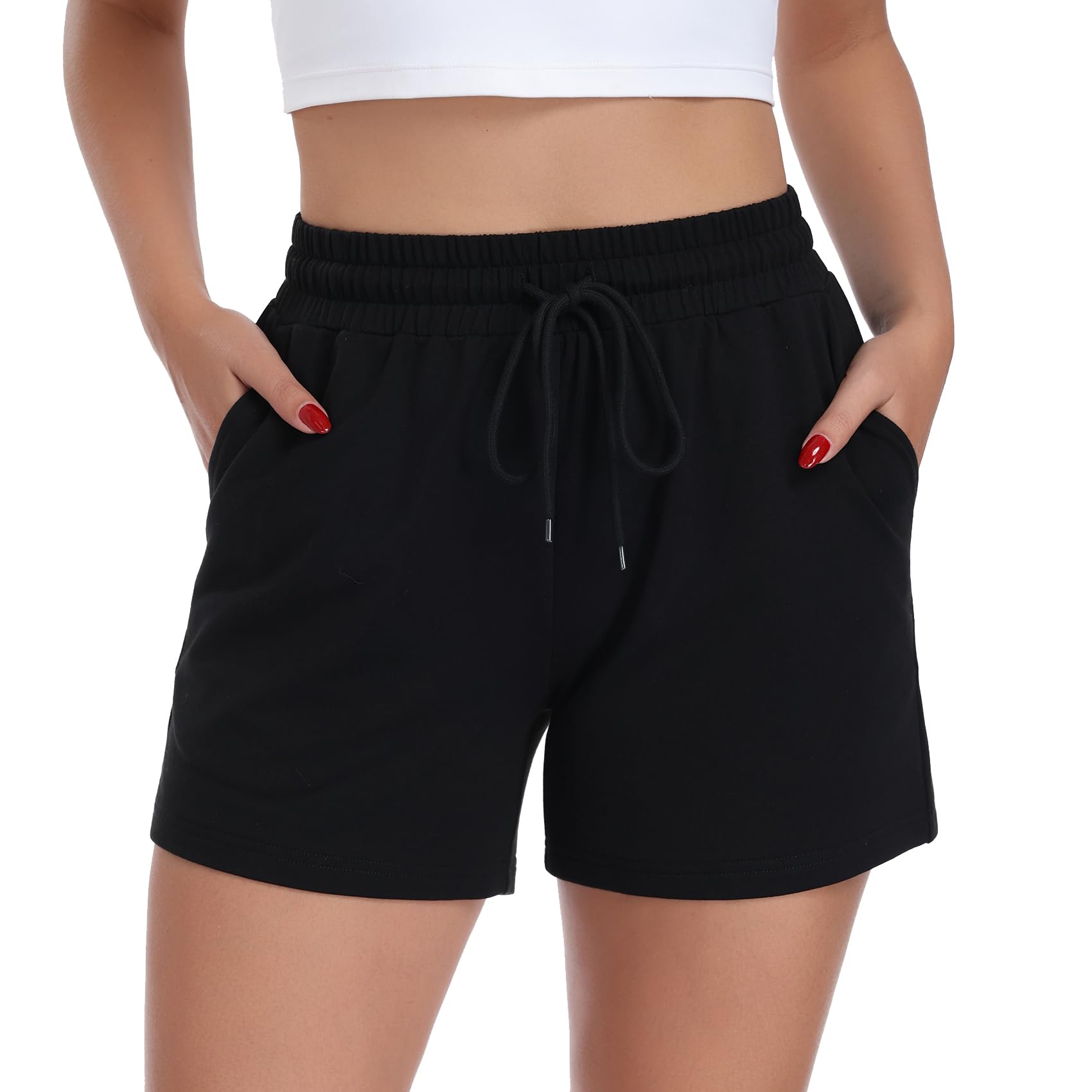 CAMPSNAIL Kurze Hose Damen Sommer Sporthose Baumwolle Shorts | Kurz Hosen Frauen Bequeme,Sport Jogginghose Sommerhose Laufhose