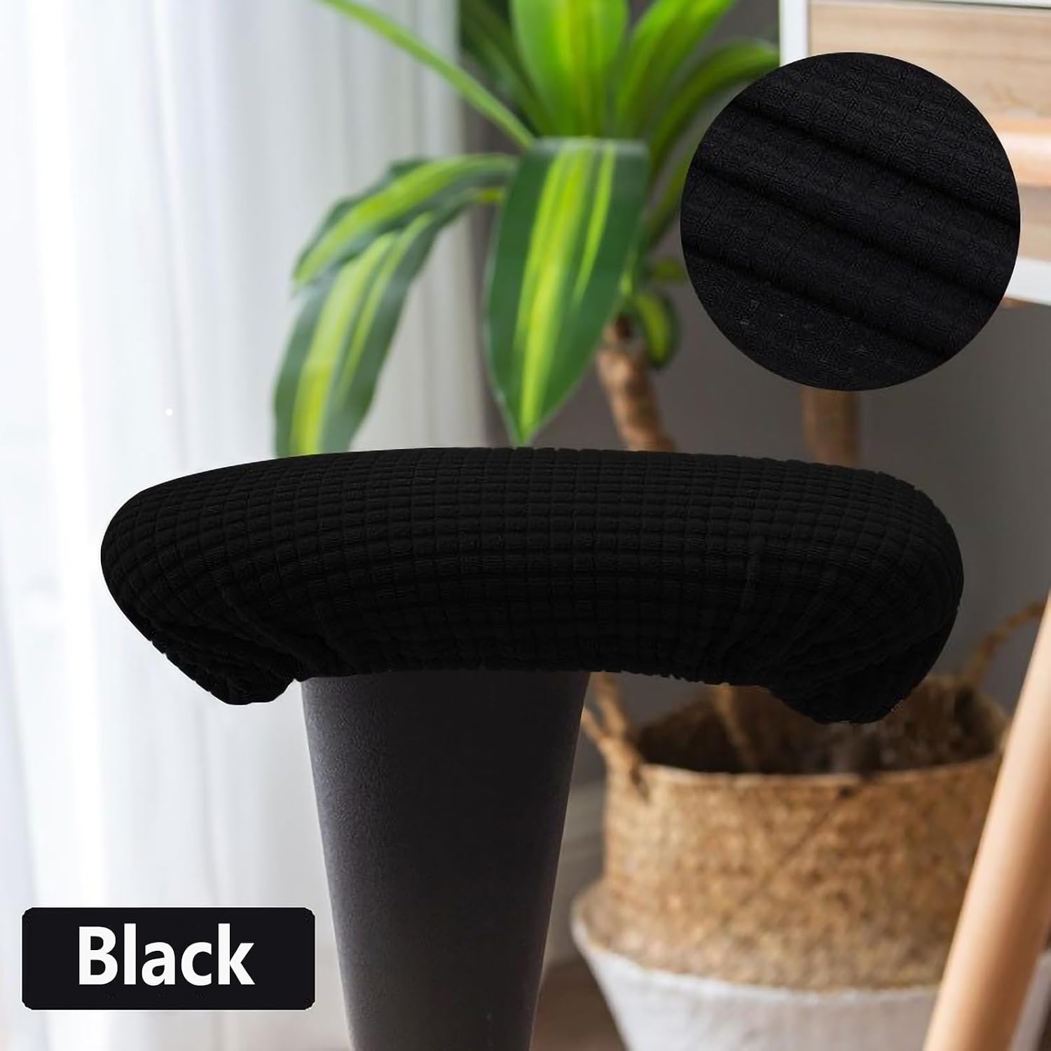 Office Chair Arm Covers,Office Chair Arm Rest Cover Gaming Chair Armrest Covers Office Removable Arm Rest Covering Elastic Chair Armrest Cover (Black, 2Pcs/Set (10-13) x (2-4) x 1.9 inches)