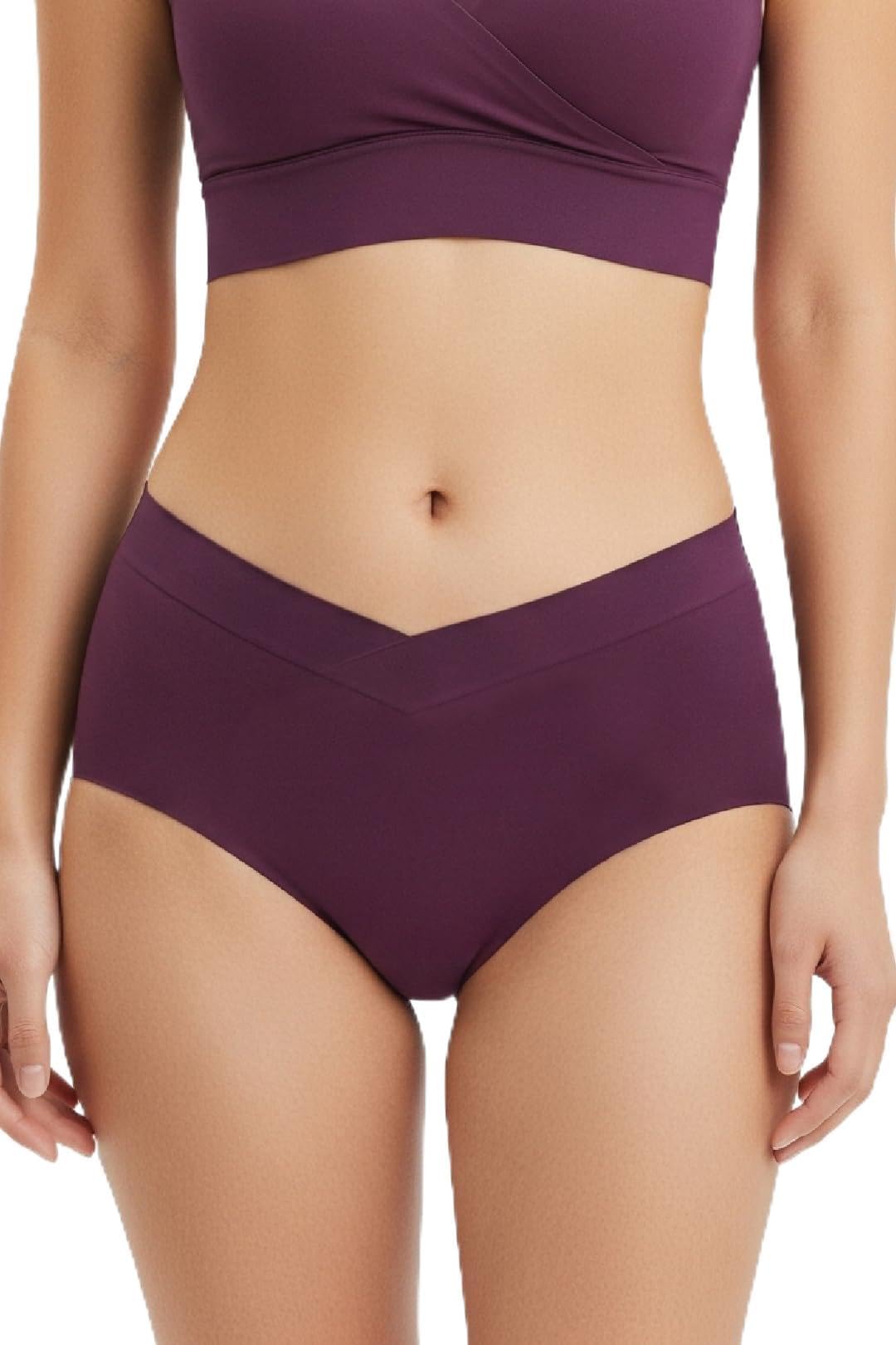 nylon blend v-cross-hipster-panty - purple - size : medium - pack of 1