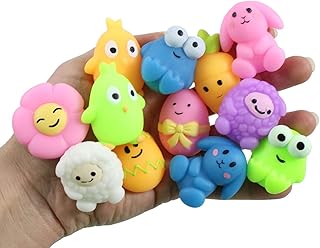 Curious Minds Busy Bags Small Easter/Spring Themed Mochi Squishy Animals - Kawaii - Sensory, Stress, Fidget Party Favor Toy Bulk (12 Mochi - 1 Dozen)
