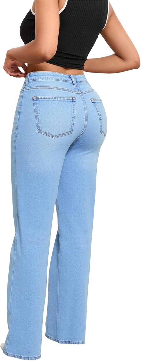 Women's Wide Leg Jeans High Waist Baggy Denim Pants - Image 2