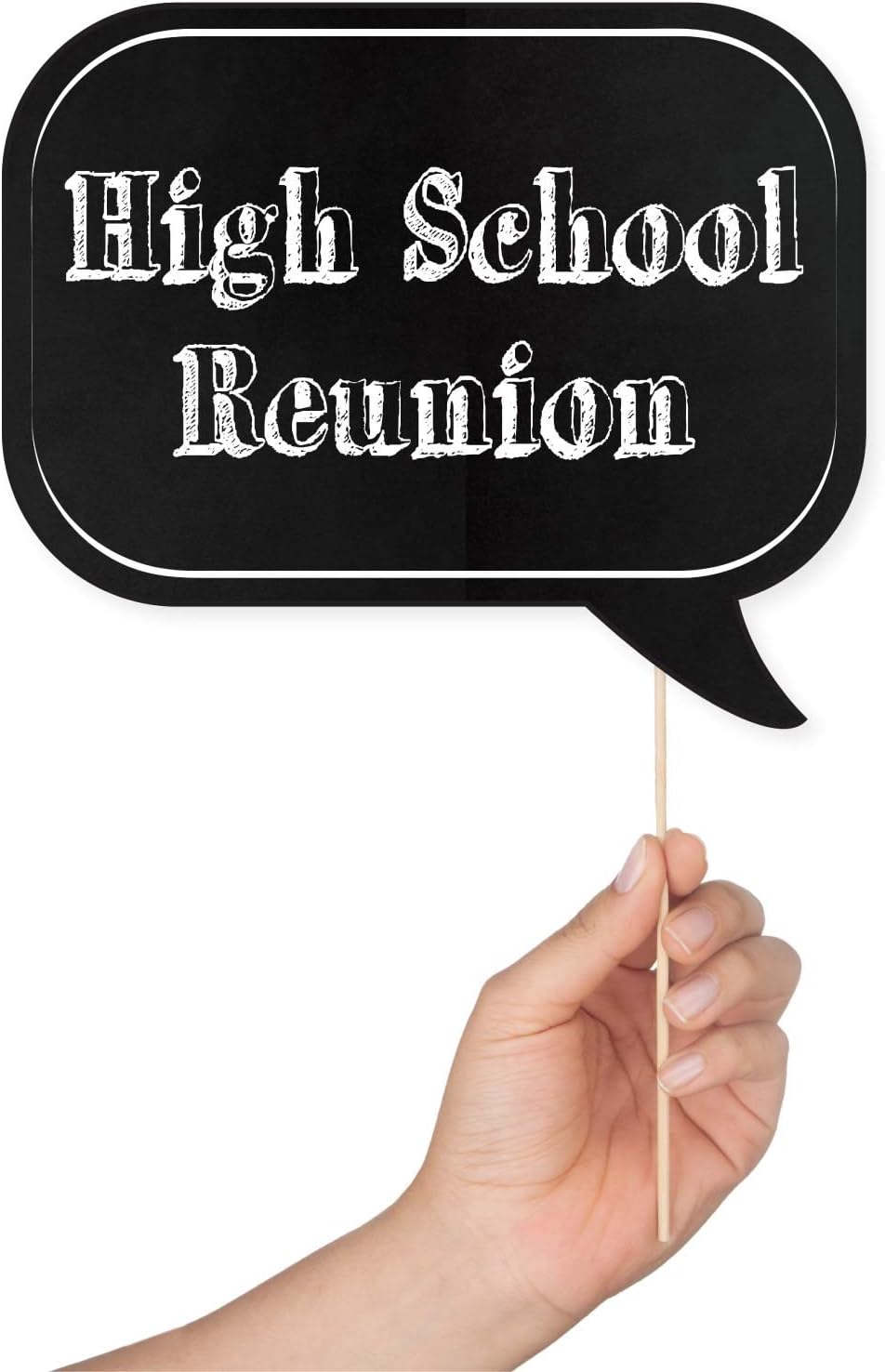 Class Reunion Photo Booth Props - 41-pc Photo Prop Kit with 8 x 10-Inch Sign, 60 Adhesive Pads, 45 Sticks - High School Reunion Decorations - School Photo Booth Props