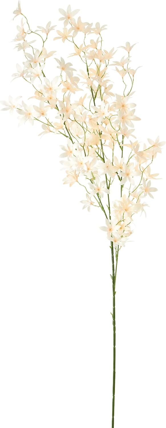 Pack of 6 Artificial Ivory Pink Floral Lucky Lilac Branch - 43 Inch Tall Faux Small Flower with Long Stems, Adjustable Design, Premium Quality, Wedding Décor Indoor Outdoor Home Décor