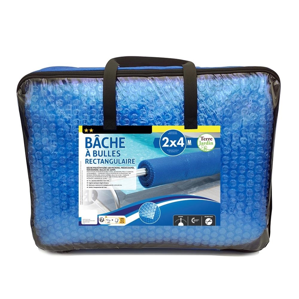 Bâche à Bulles Piscine rectangulaire 180 microns - 2 x 4 - Bleu