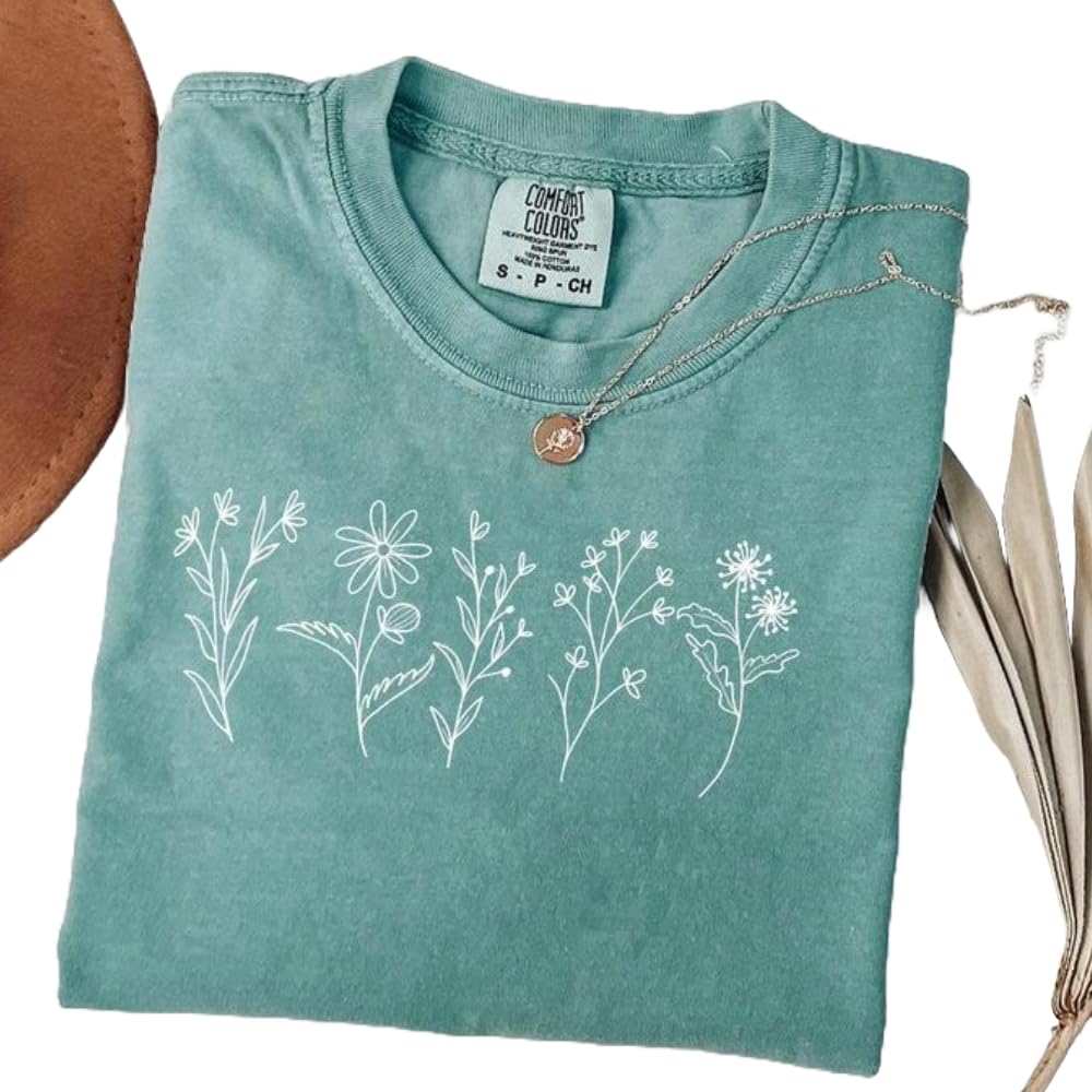 Wildflower T-Shirt, Floral Cottagecore Tees, Botanical T-Shirt, Flower Shirt, Nature Shirt, Wildflower Tshirt,Wild Flower Tee