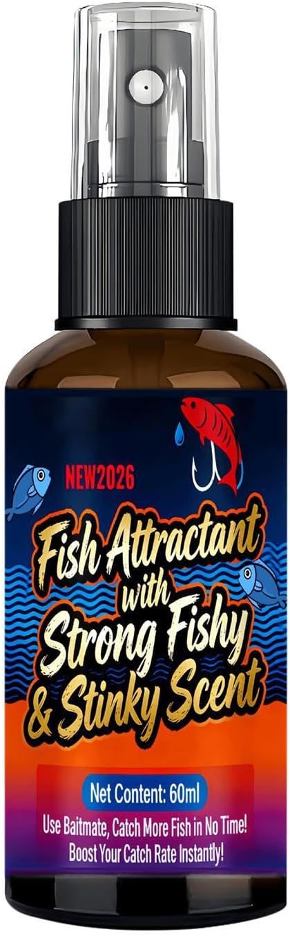 Bait Fish Attractant 60ml Liquid Lures Additive with Fishy Stinky Scent | Fish Attractant Liquid for Bass Trout Carp Cod Lakes Rivers Reservoirs Sports Outdoors