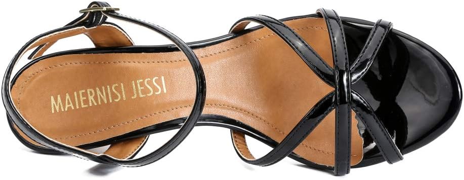 MAIERNISI JESSI Unisex Men's Women's Strappy Sandals, Kitten Heel, Slingback, Open Toe, Dress Shoes