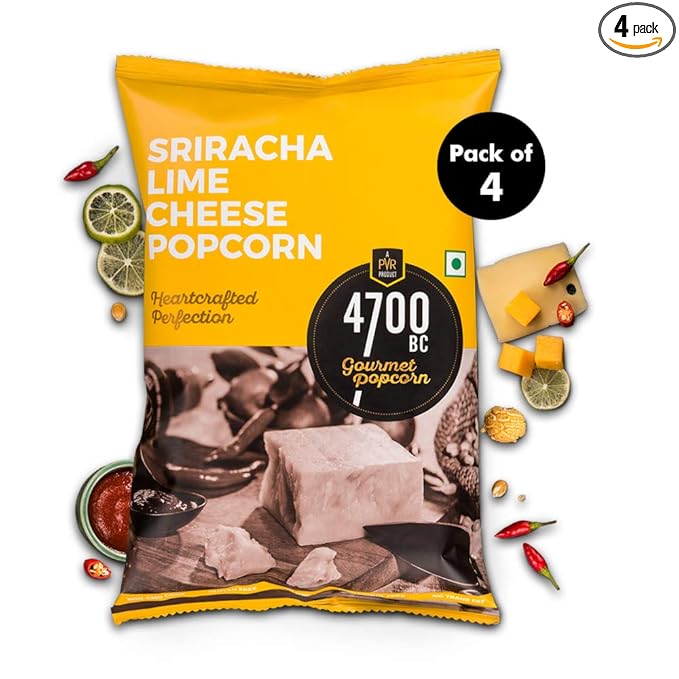 4700BC Sriracha Lime Cheese Popcorn, Pouch, 35g*4=140g (Pack of 4)