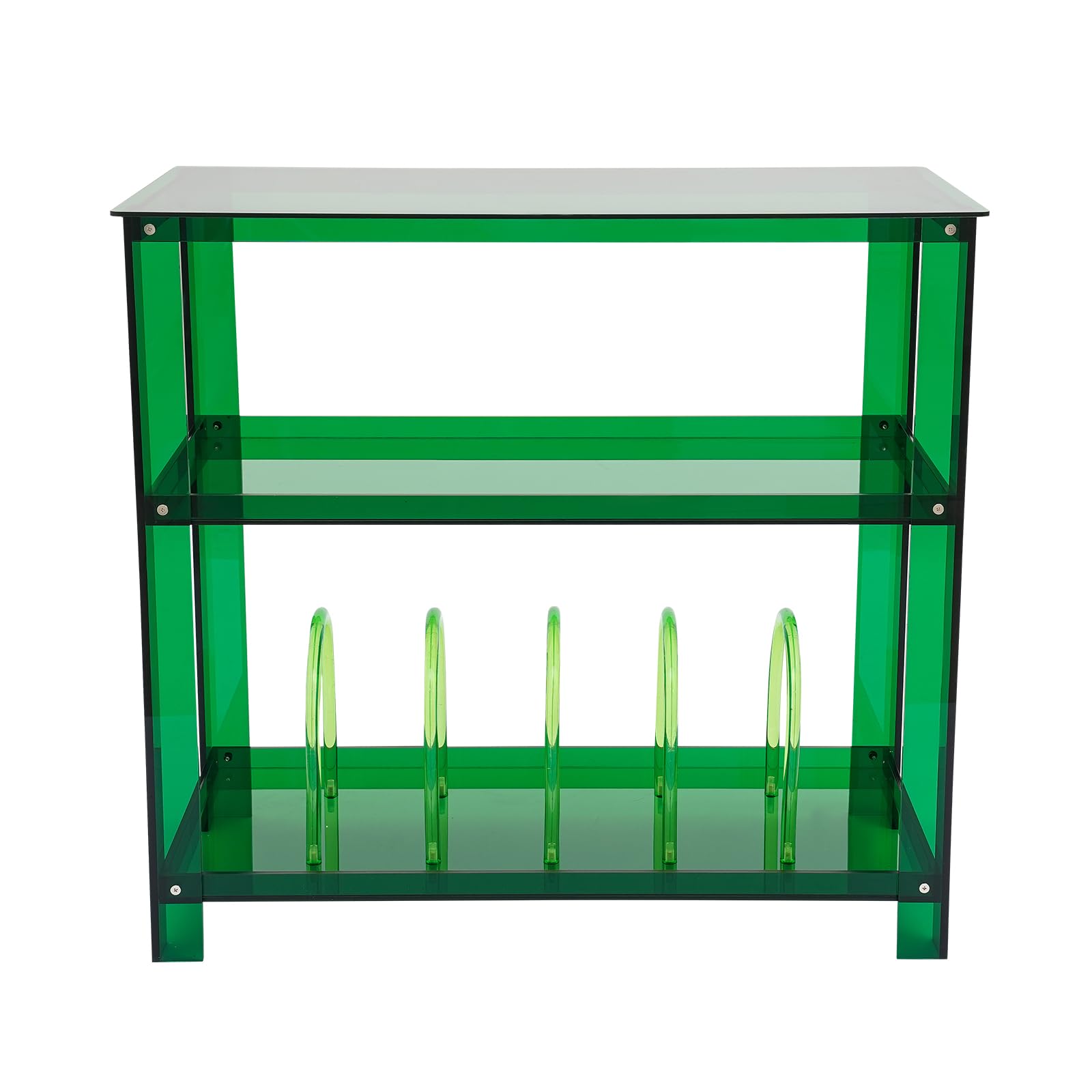 80*40*74cm Plattenspieler Regal Acryl, 3-stöckig Schallplattenständer Max. 30kg Beistelltisch für Vinyl und CDs Vinyl-Magazin-Aufbewahrungsregal mit 3 Ebenen, Plattenspieler-Schrank für Wohnzimmer