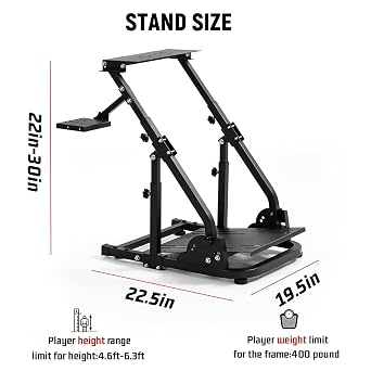 Dardoo Racing Wheel Stand, Height Adjustable And Foldable Add Reinforcement Bars, Fit For Logitech G27 G29 G920, for Thrustmaster, Steering Wheel Stand Can Upgrade The Cockpit