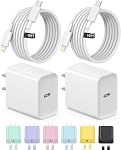 iPhone Charger Fast Charging【Apple MFi Certified】 2 Pack USB C Charger Block with 6FT USB C to Lightning Cables Compatible with iPhone 14/13/12/11 Pro Max/Xs Max/XR/AirPods Pro